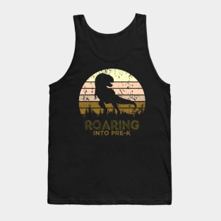 Kids Roaring Into Pre-K Dinosaur Back To School Vintage Boys Tees Gifts Tank Top